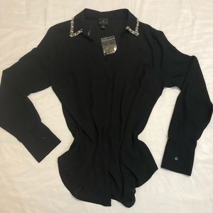Vintage worthington faux pearl blouse